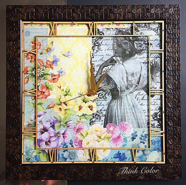 10- Decoupage wall clock