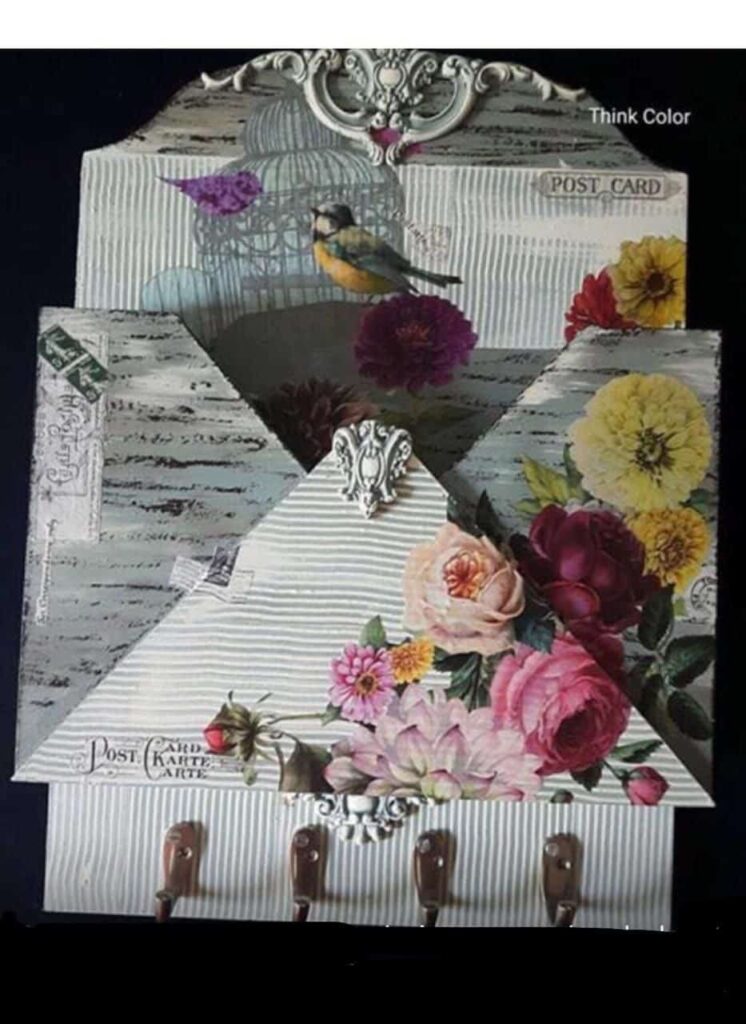 6- Decoupage Letter Rack and Key Holder